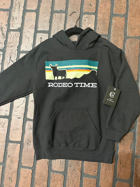 Sunset rodeo time kids hoodie